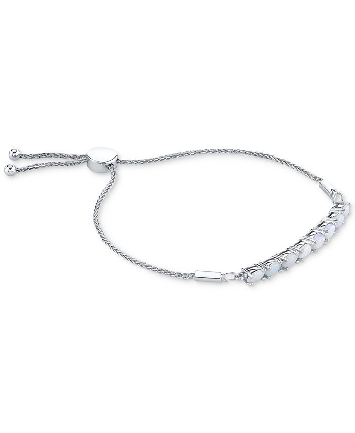 Macy's - Opal Linear Bolo Bracelet (1-5/8 ct. t.w.) in Sterling Silver