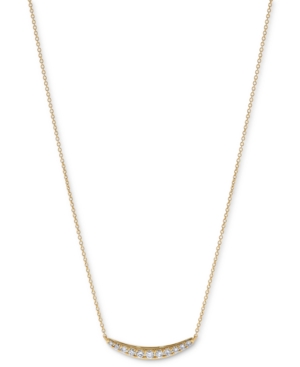 image of Diamond Curved Bar Statement Necklace (3/8 ct. t.w.) in 14k Gold or 14k white Gold 16