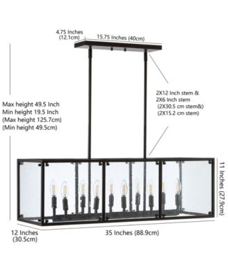 Paysan Linear 10-Light Adjustable Rustic Farmhouse LED Pendant