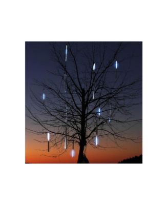 Transparent Dripping Icicle Snowfall Christmas Light Tubes-Clear Wire, Set of 10