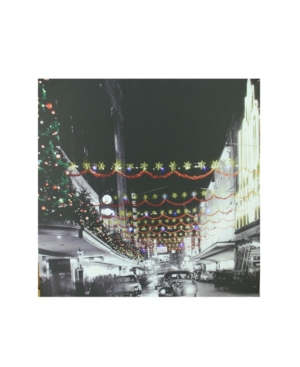 Northlight Led Lighted Christmas On Main Street In Pittsburgh Canvas Wall Art In Black