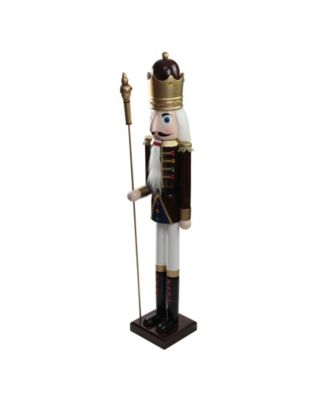 Wooden Christmas Nutcracker King with Scepter