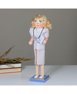 Wooden Nurse Christmas Nutcracker with Stethoscope