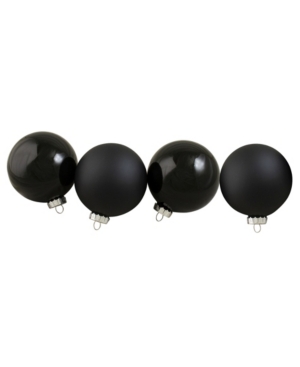 Northlight 4 Count Finish Glass Ball Christmas Ornaments In Black