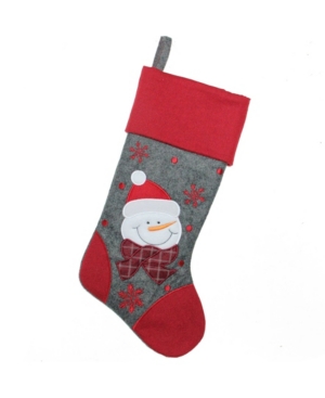 Northlight Embroidered Snowman Christmas Stocking In Gray