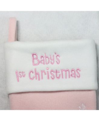 "Baby's 1st Christmas" Embroider Teddy Bear Christmas Stocking