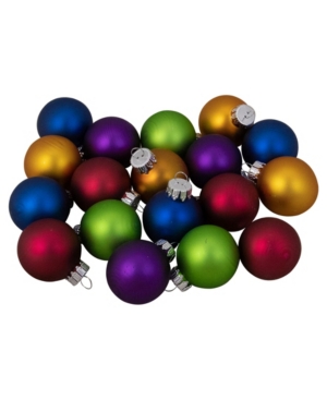 Northlight 18 Count Matte Glass Ball Christmas Ornament Set In Multi