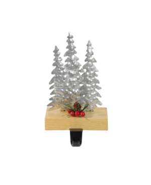 Northlight Wooden Christmas Trees Stocking Holder In Silver