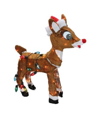 Northlight Pre-Lit Rudolph Nosed Reindeer Christmas Outdoor Decoration ...