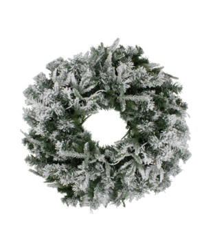 Northlight Pre-Lit Flocked Winfield Fir Artificial Christmas Wreath-Warm Led Lights