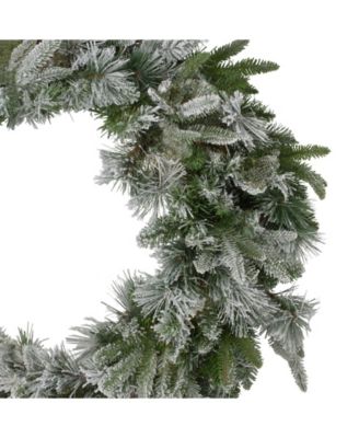Unlit Flocked Mixed Colorado Pine Artificial Christmas Wreath