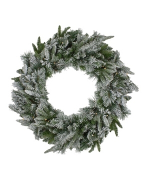 Northlight Pre-Lit Flocked Mixed Colorado Pine Artificial Christmas Wreath