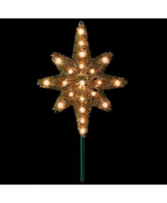 Lighted Gold Tone Star Of Bethlehem Christmas Tree Topper