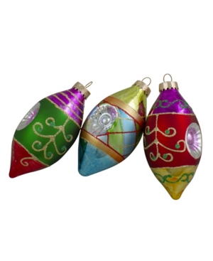 Northlight Count With Retro Reflectors Glass Finial Christmas Ornament Set In Multi