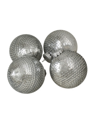 Northlight 4 Count Sequin Christmas Ball Ornaments In Silver