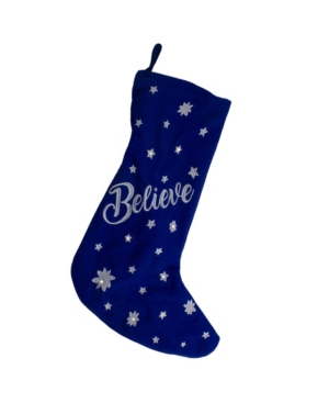 Northlight Led Stocking "believe" With Snowflakes In White
