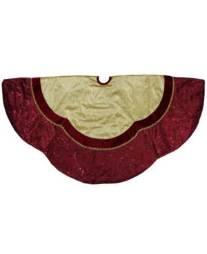 Northlight Scalloped Sequined Christmas Tree Skirt In Red