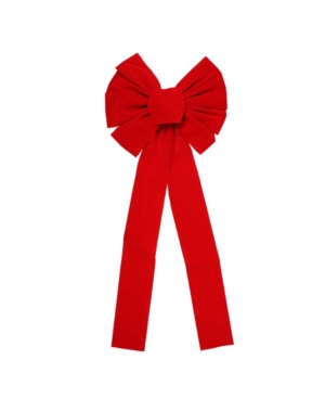Northlight 9-loop Velveteen Christmas Bow Decoration In Red
