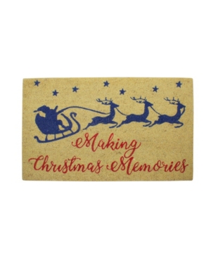 Northlight Santa And Reindeer Making Christmas Memories Doormat In Beige