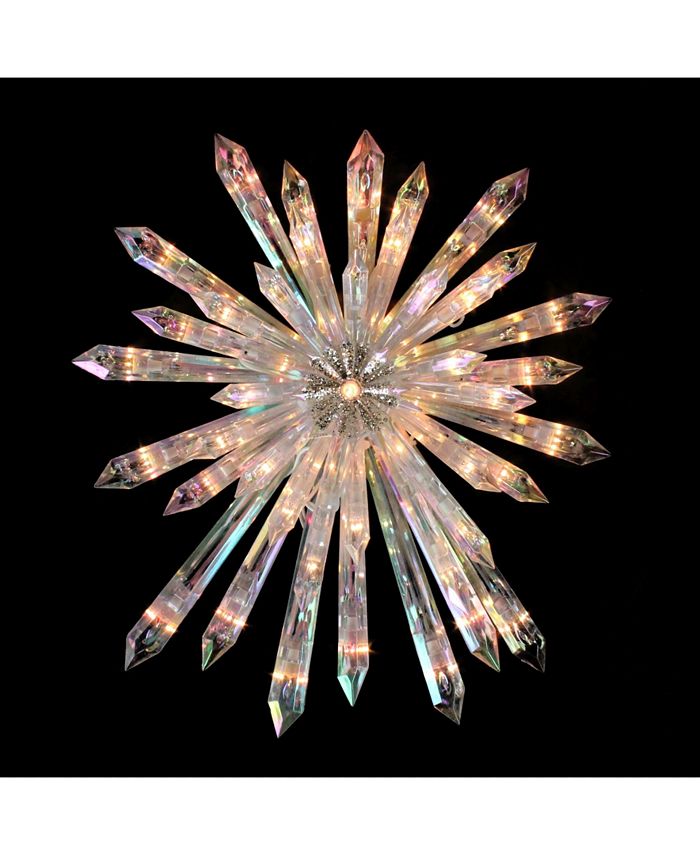 Northlight Lighted Clear Iridescent Icicle Christmas Tree TopperClear