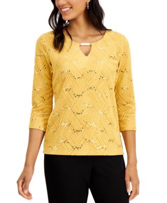 macy's gold sequin top