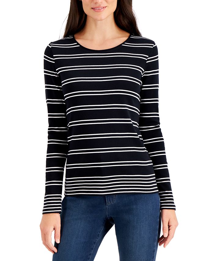 Charter Club Striped Top, Created for Macy's - Macy's