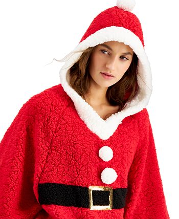 Hooked Up by IOT Juniors Faux Sherpa Santa Poncho Hoodie Macy s