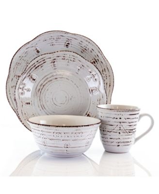 Rustic Birch 16 Pc. Dinnerware Set, Service for 4