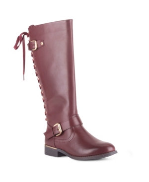 image of Wanted Women-s Lounge Lace-Back Riding Boots Women-s Shoes
