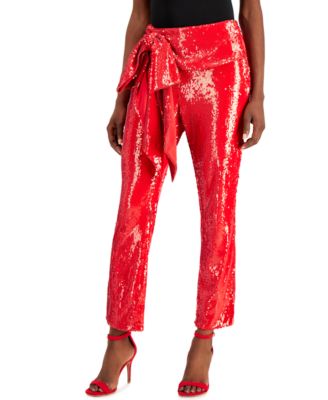 INC International Concepts - Allover-Sequin Tie-Waist Pants