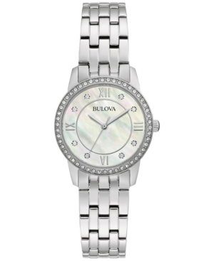 image of Bulova Women-s Crystals Stainless Steel Bracelet Watch 27mm Box Set