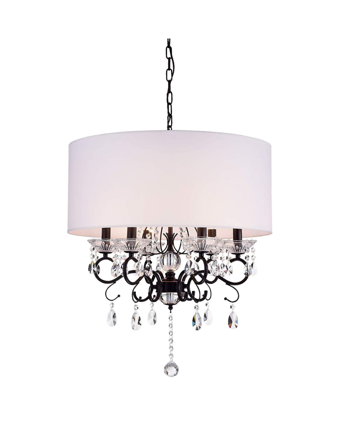 Home Accessories Ninian 25" 6-Light Indoor Chandelier with Light Kit - White