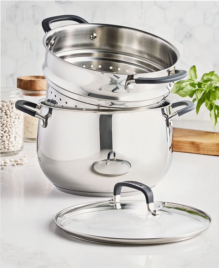Belgique Stainless Steel 8-Qt. Stock Pot with Multi-Use Insert, Created for  Macy's - Macy's