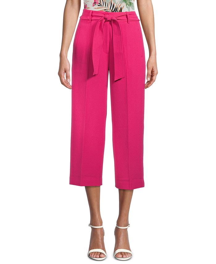 Bar III Tie-Waist Cropped Pants, Created for Macy's - Macy's