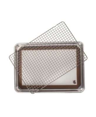 3 Piece Cookie Baking Set - 1 by 2 Sheet, Baking Mat, Cooling Grid