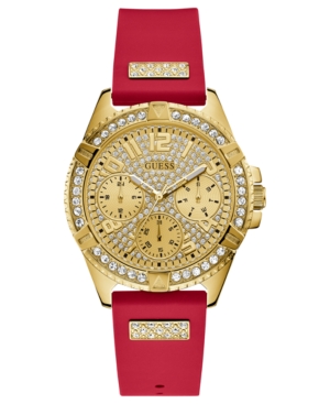 image of Guess Women-s Red Silicone Strap Watch 40mm