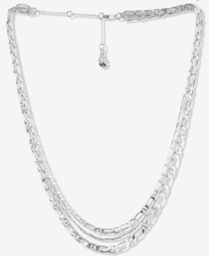 image of Lucky Brand Silver-Tone Chain-Link Layered Necklace, 15-1/2
