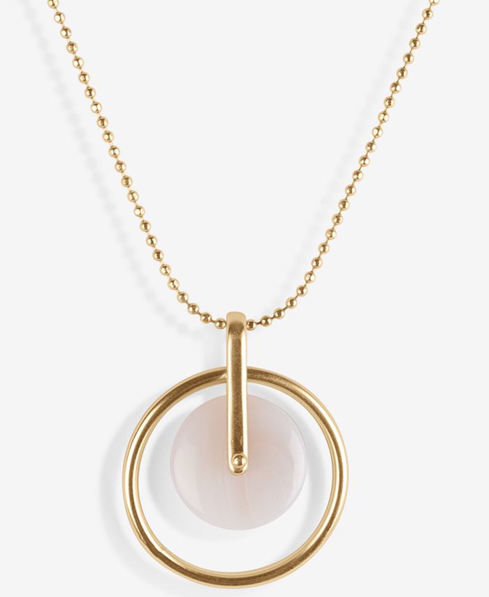 Lucky Brand GoldTone Crystal Orbital Pendant Necklace, 17" + 2