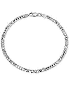 Cuban Link Chain Bracelet in Sterling Silver, Created for Macy's