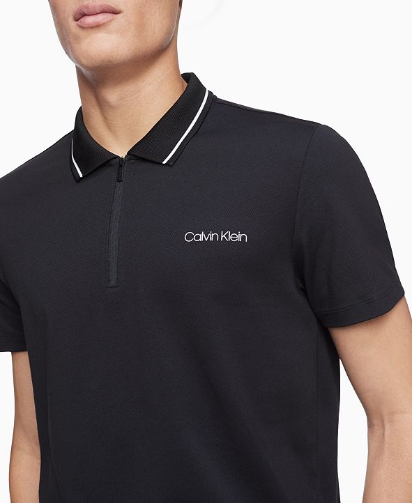 Calvin Klein Men's Move 365 Zip Polo Shirt & Reviews - Men - Macy's