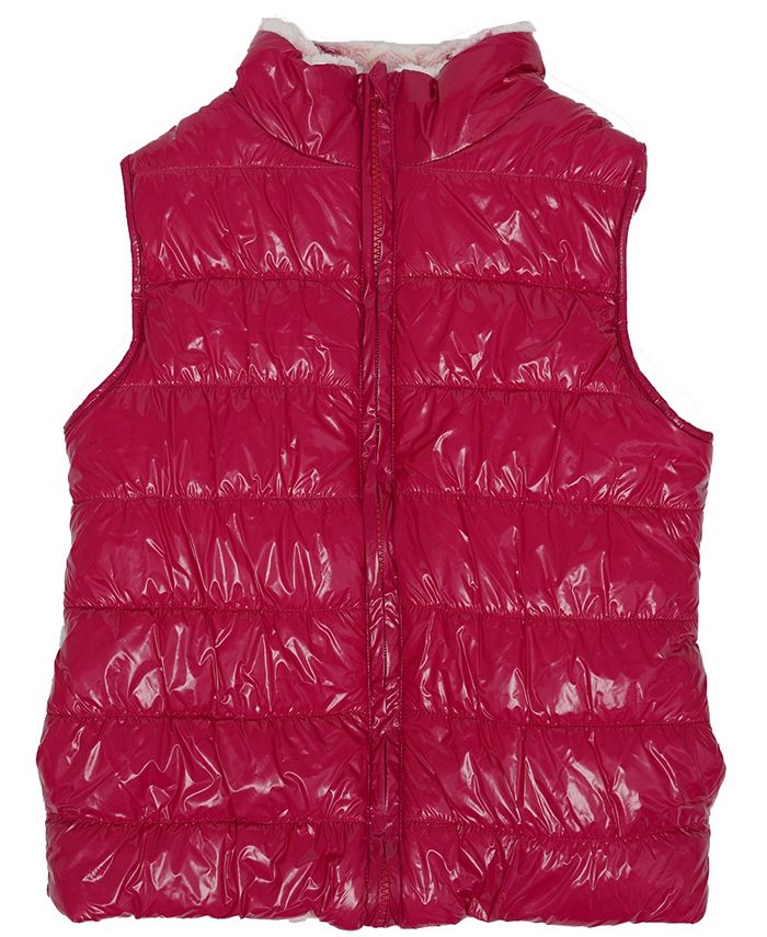 Epic Threads Big Girls Shiny & Faux Fur Reversible Vest - Macy's