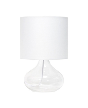 Simple Designs Glass Raindrop Table Lamp with Fabric Shade