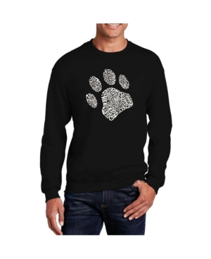 La Pop Art Big & Tall Men's Word Art Dog Paw Crewneck Sweatshirt