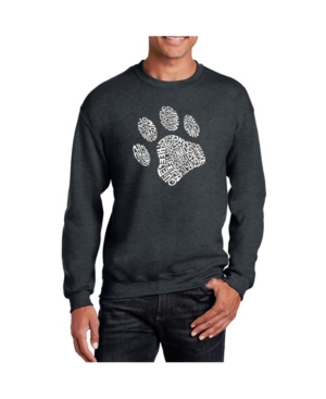 La Pop Art Big & Tall Men's Word Art Dog Paw Crewneck Sweatshirt