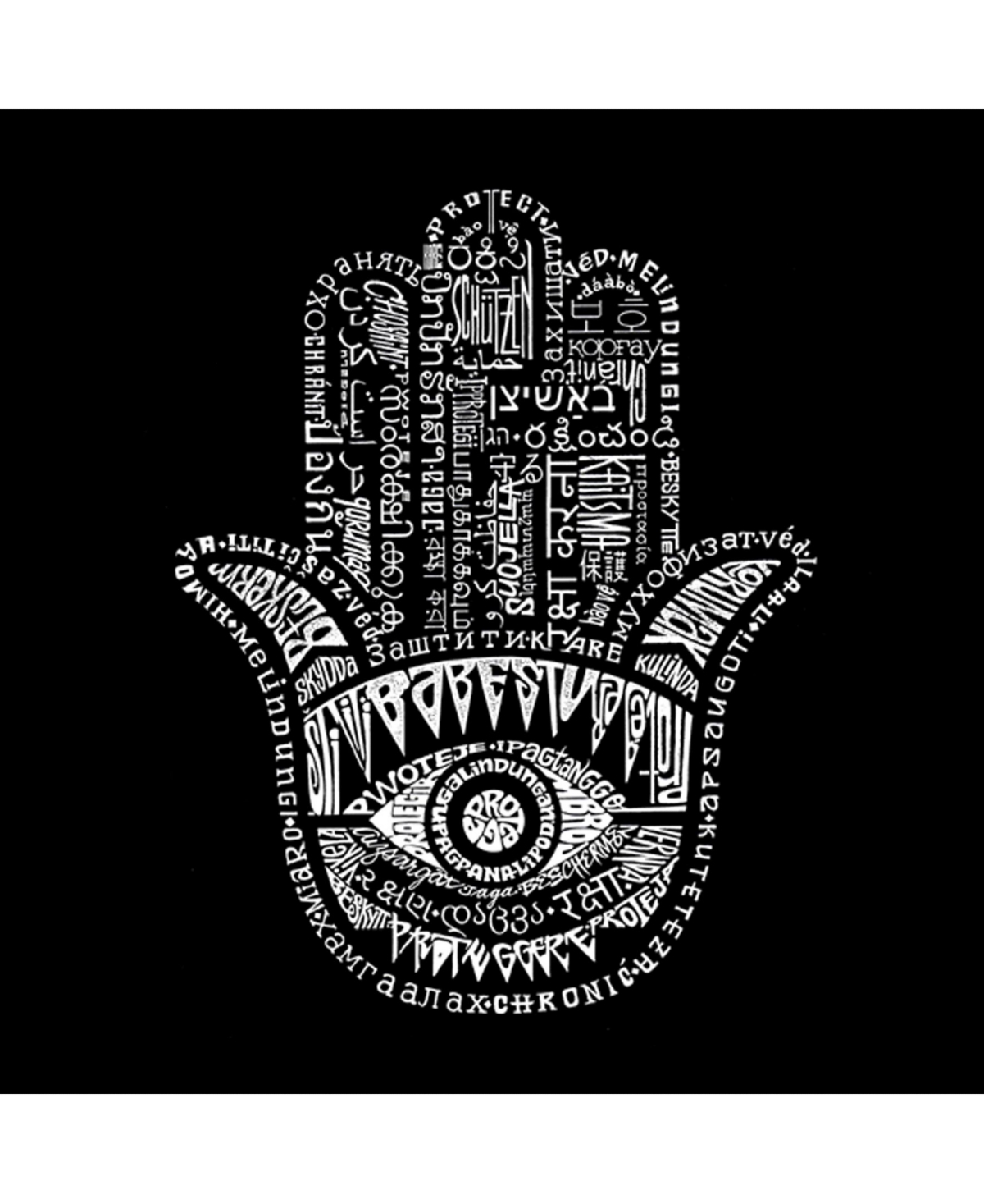 La Pop Art Men's Word Art Hamsa Crewneck Sweatshirt