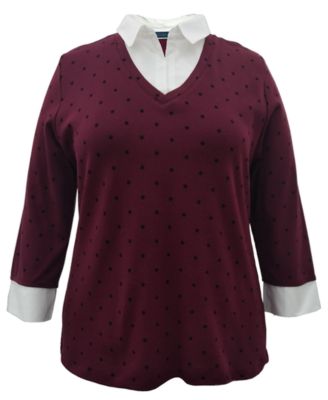 macy's red plus size tops