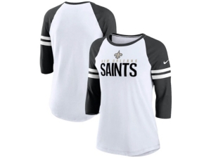 Nike New Orleans Saints Women's Three-Quarter Sleeve Raglan Shirt