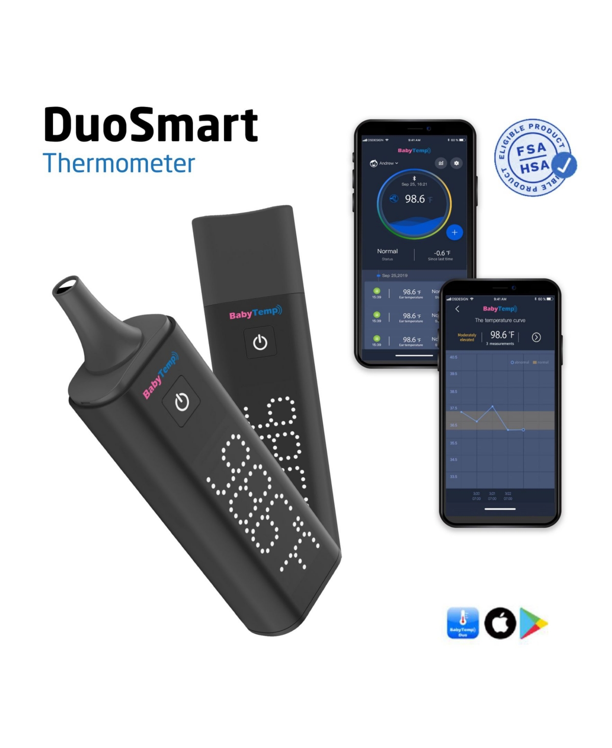 BabyTemp Duosmart Ear Forehead Thermometer for Baby and Adult