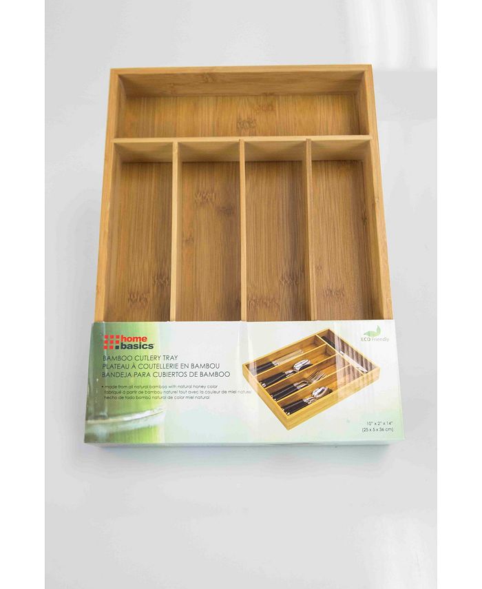 Home Basics Bamboo Cutlery Tray Macy's