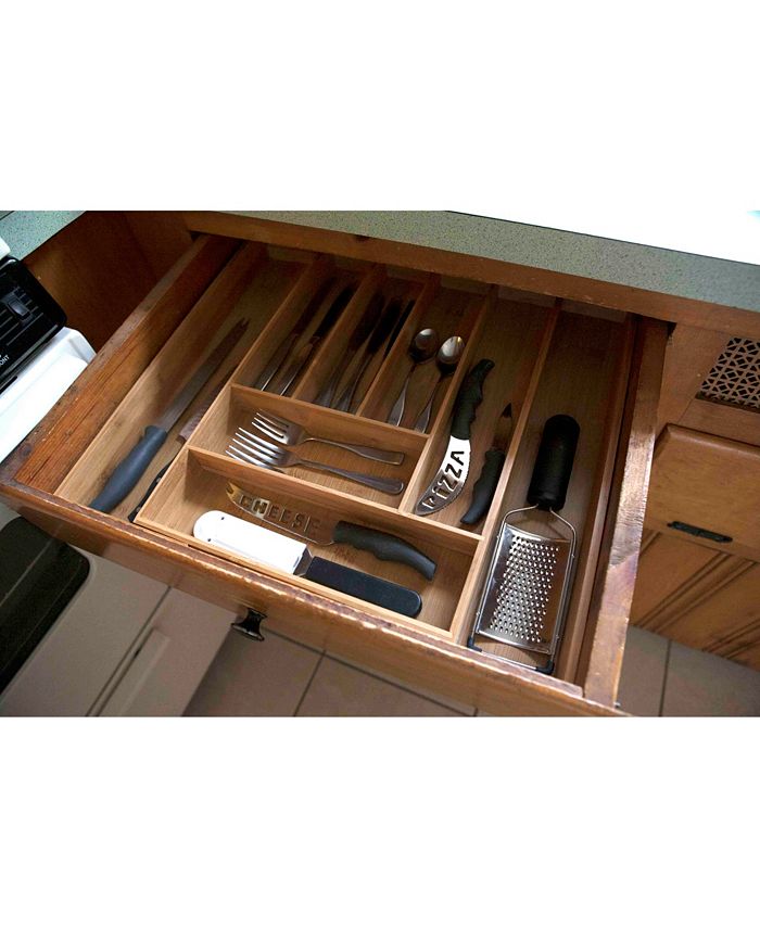 Home Basics Bamboo Expandable Cutlery Tray Macy's